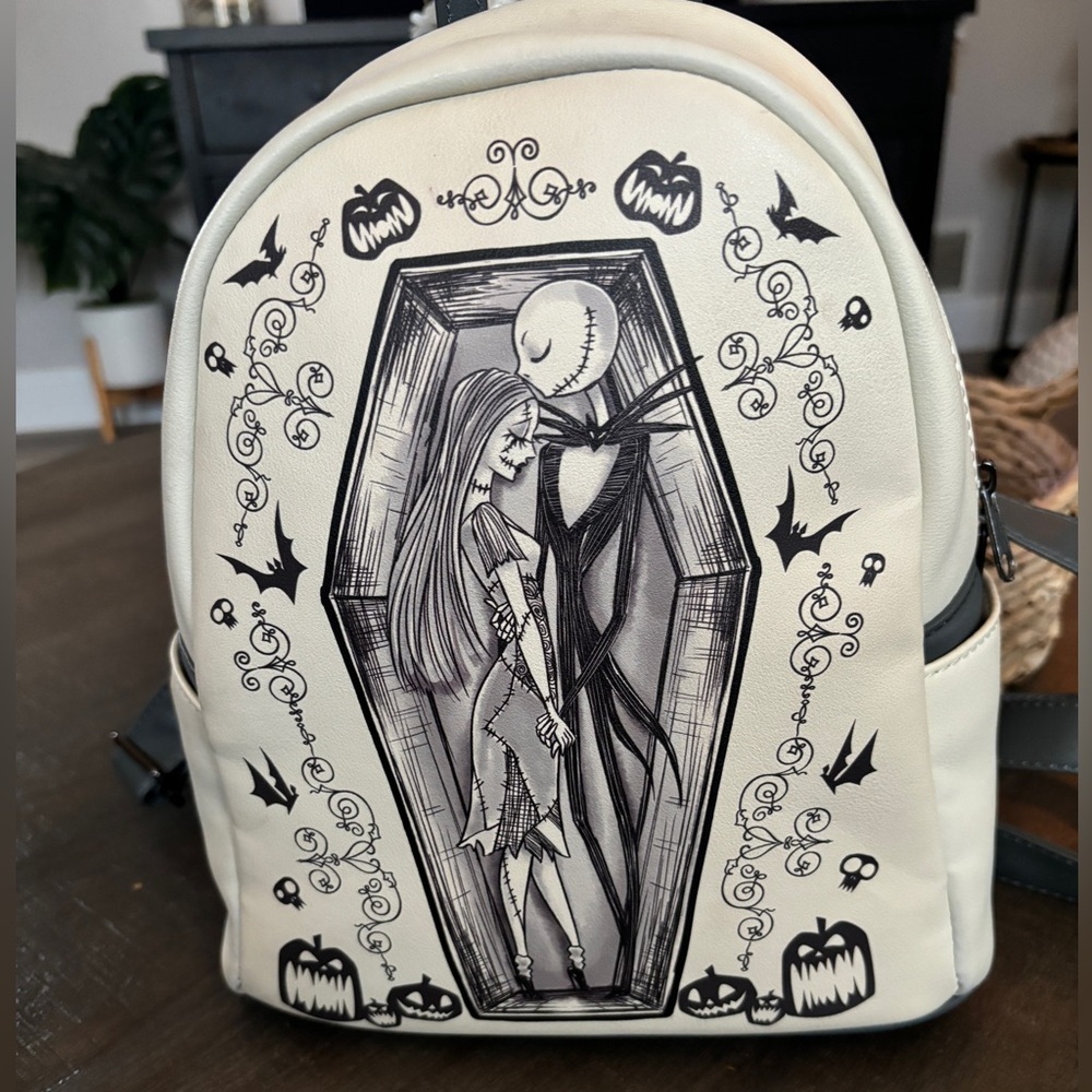Loungefly Black and Cream Nightmare Backpack